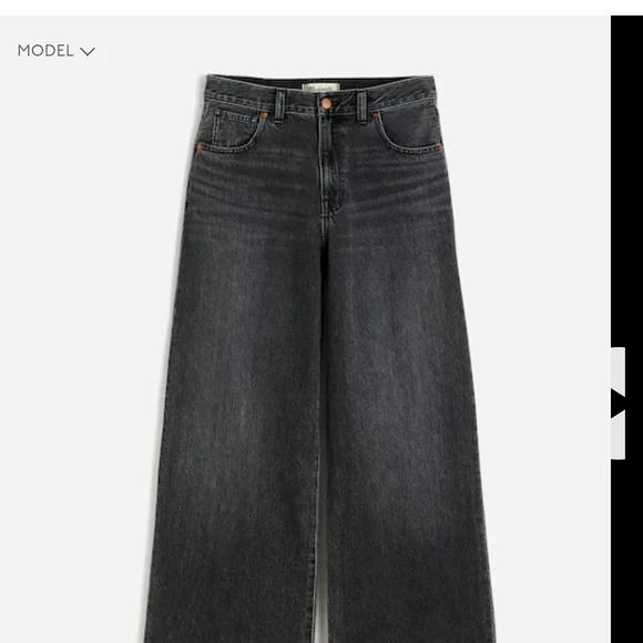Madewell Black Wide Leg Women's Jeans - Picture 2 of 9